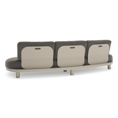 Salon de jardin Donato en aluminium beige et coussins en all weather sunbrella® luxe Natte Dark Taupe