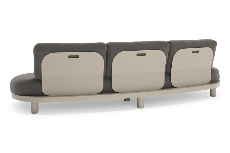 Donato loungeset in beige aluminium met all weather sunbrella® luxe Natte Dark Taupe kussen