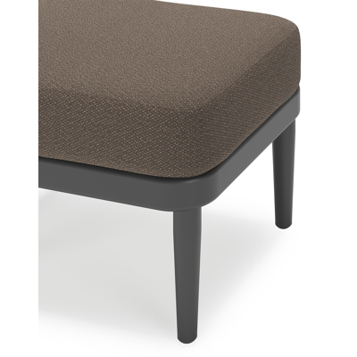 Pouf Orso en aluminium noir et coussins en all weather sunbrella® luxe Lopi Coconut