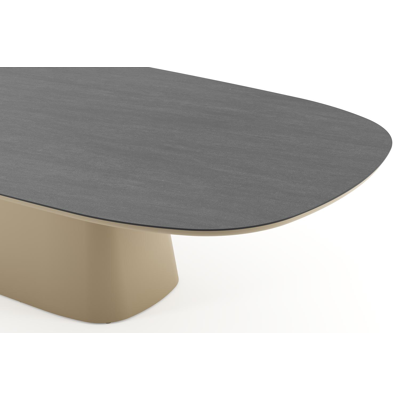 Amico tuintafel bombo xl in beige aluminium en volkeramiek Basalt Black - L 320 x B 148 x H 73.5 cm