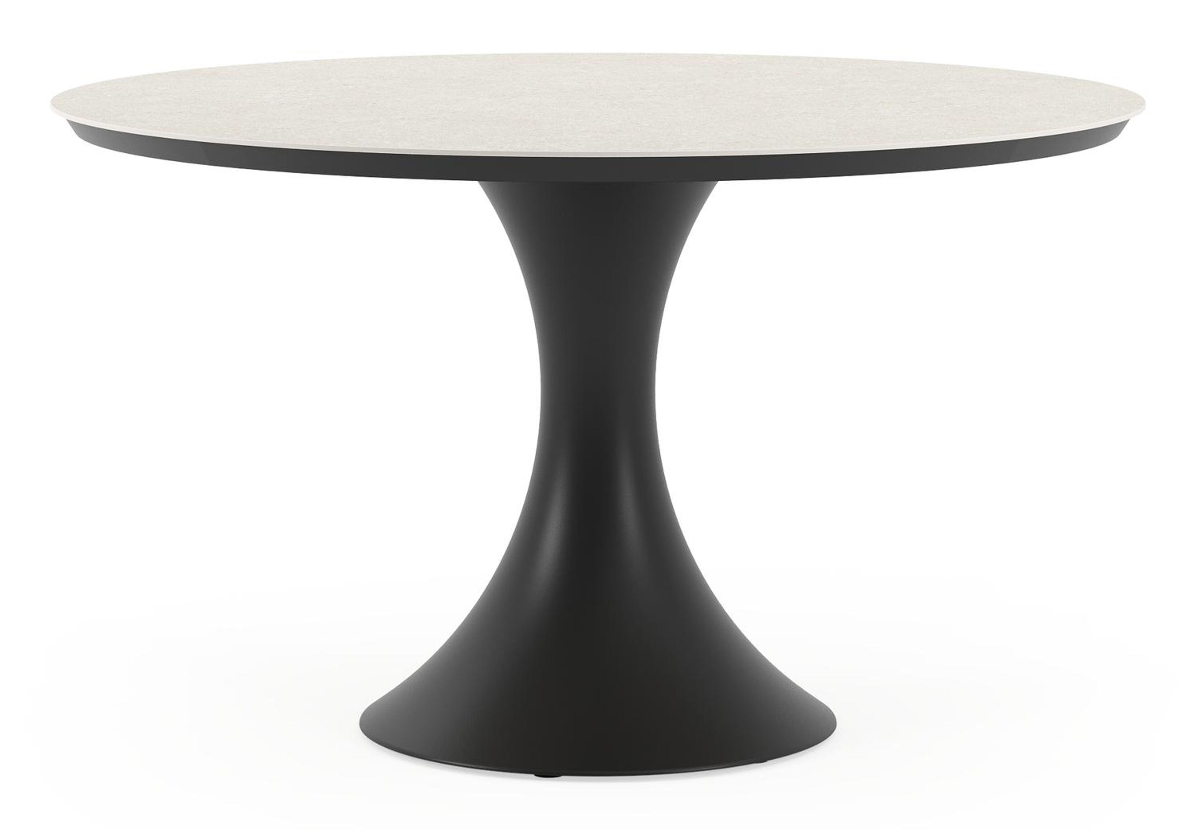 Fano tuintafel rond in zwart aluminium en volkeramiek shilin - Dia. 130 x H 75 cm