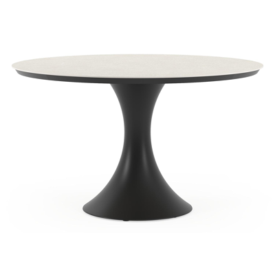 Fano tuintafel in zwart aluminium en volkeramiek shilin - Dia. 130 x H 75 cm