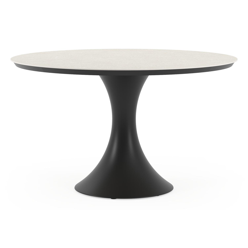 Fano tuintafel in zwart aluminium en volkeramiek shilin - Dia. 130 x H 75 cm