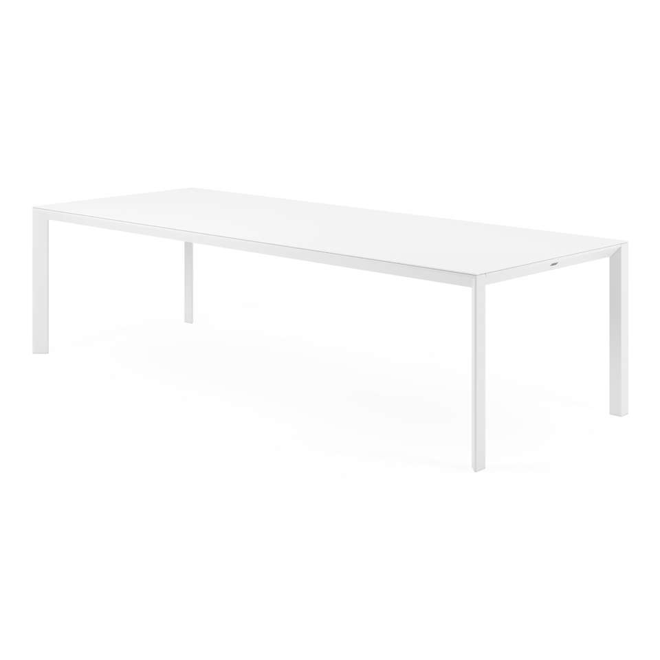 Malito tuintafel in wit aluminium en volkeramiek arctic white L 280 x