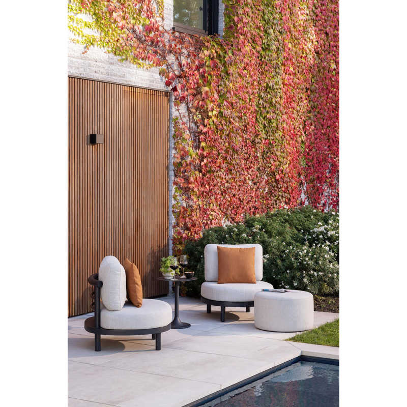 Lindo loungestoel in zwart aluminium met rustic weather+ softtouch kussens