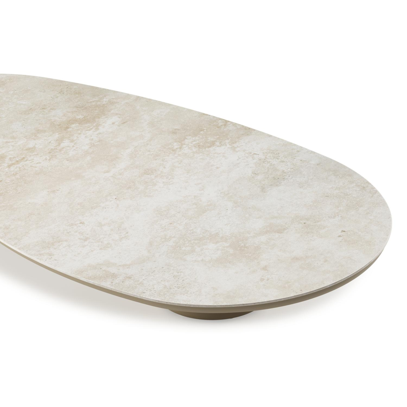 Amico loungetafel organisch in beige aluminium en volkeramiek Rapolano - L 170 x B 91 x H 25 cm