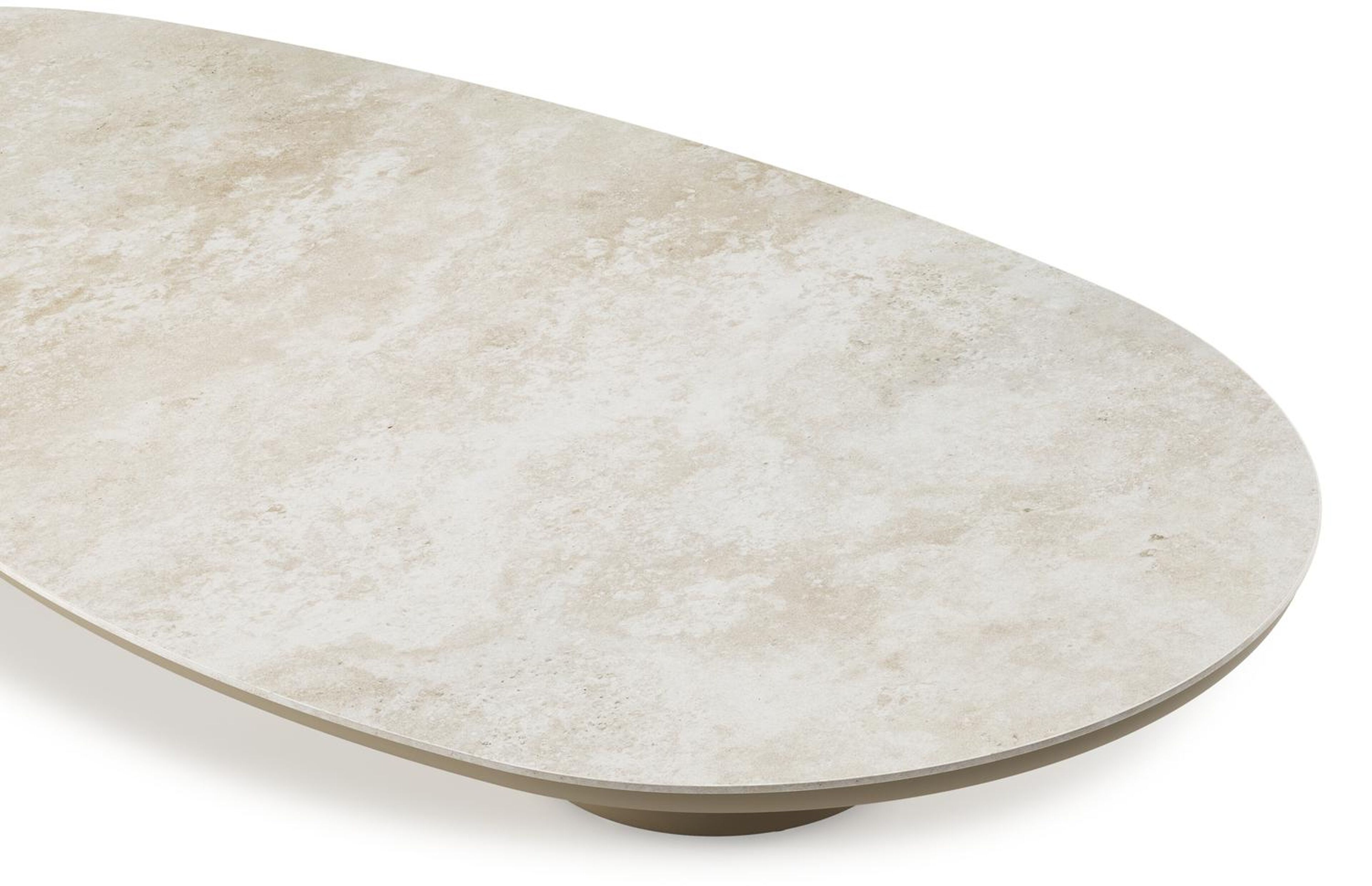 Amico loungetafel organisch in beige aluminium en volkeramiek Rapolano - L 170 x B 91 x H 25 cm