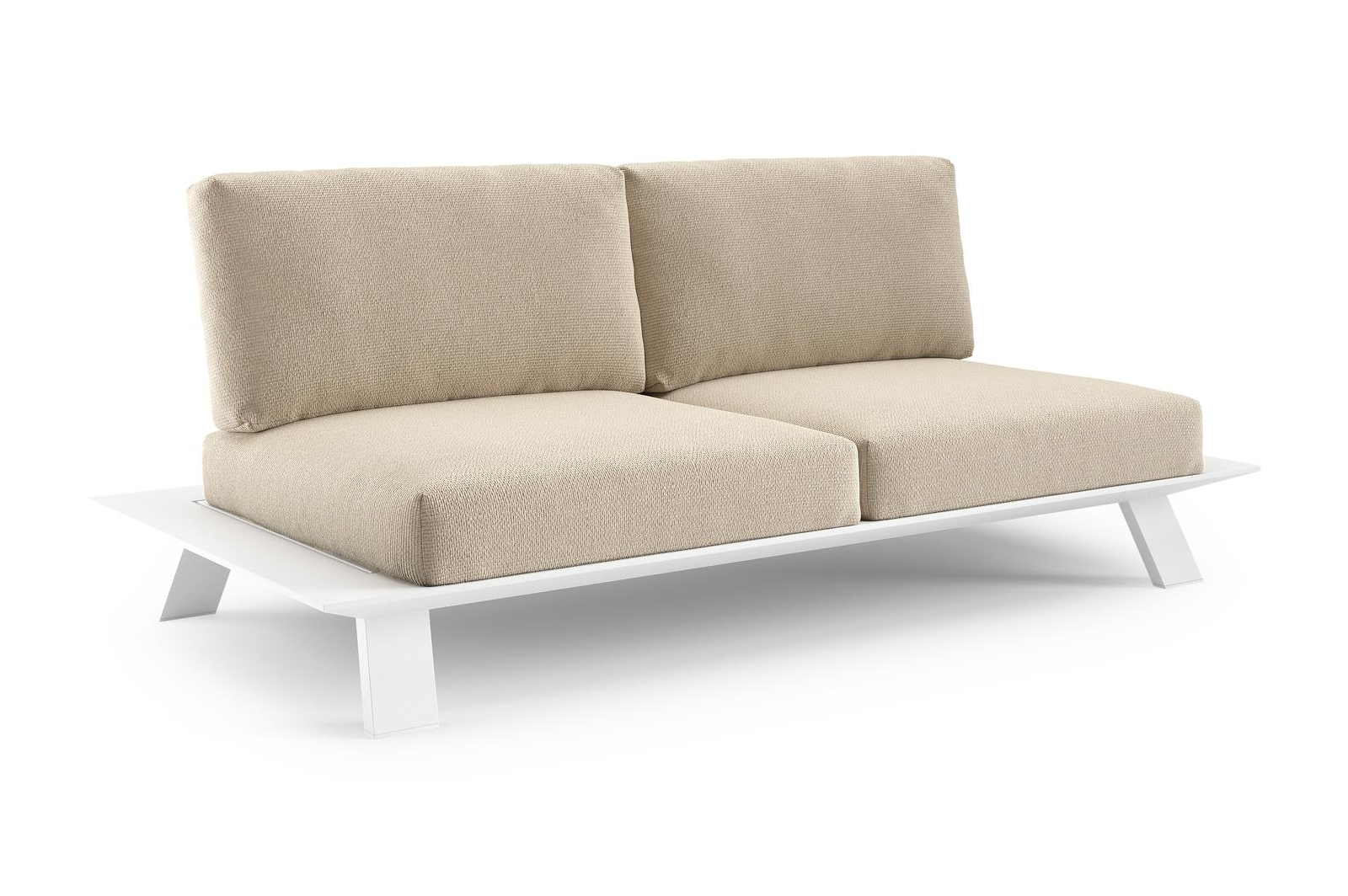 Cesano loungebank in wit aluminium met althea chalk all weather Cosytica kussen