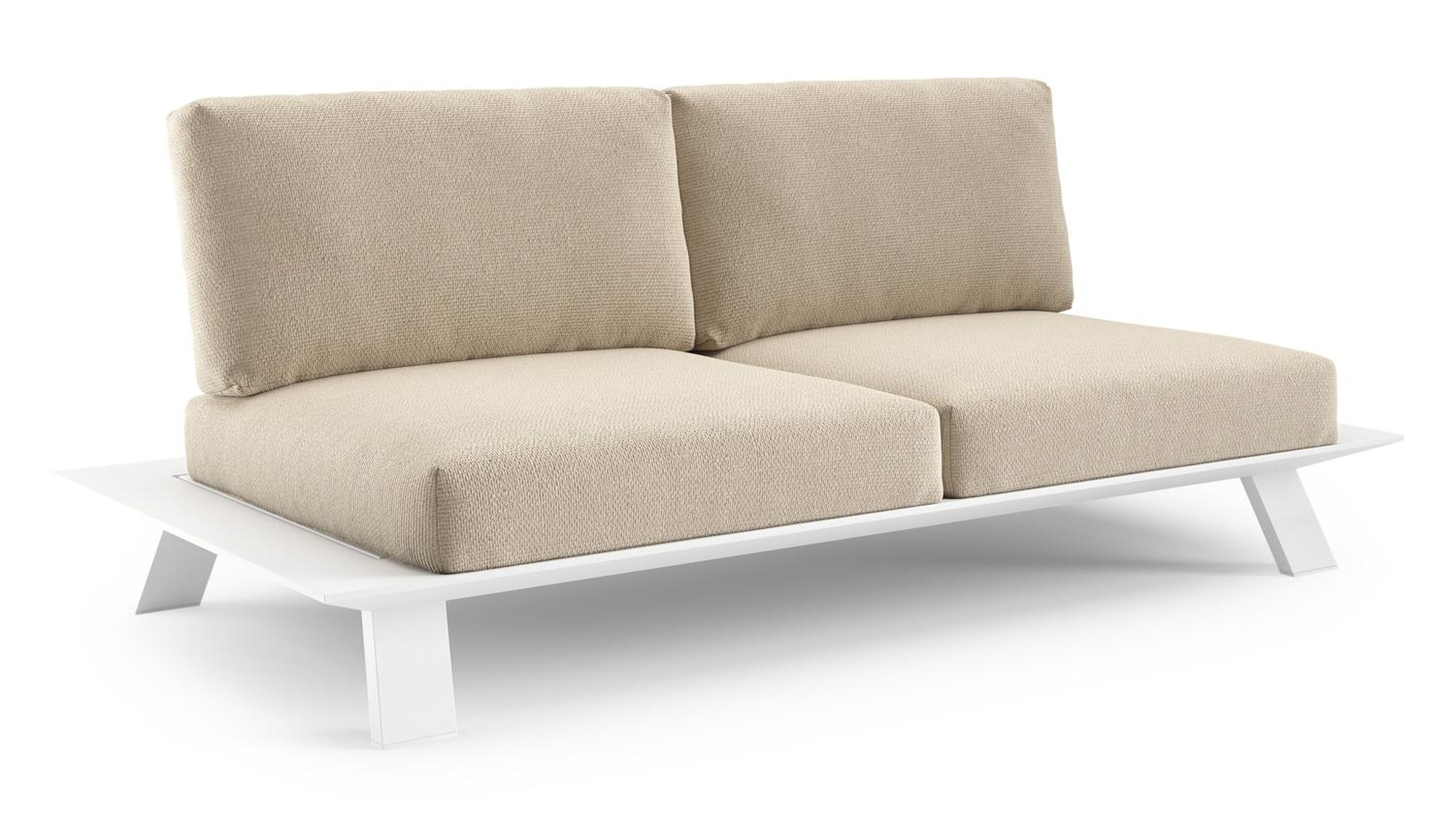 Cesano loungebank in wit aluminium met althea chalk all weather Cosytica kussen