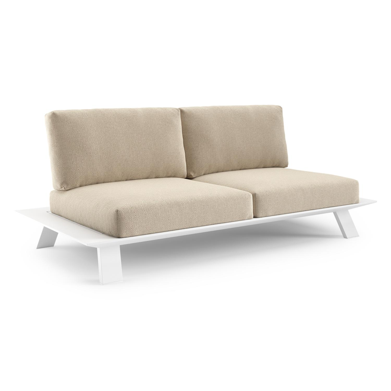 Cesano loungebank in wit aluminium met althea chalk all weather Cosytica kussen