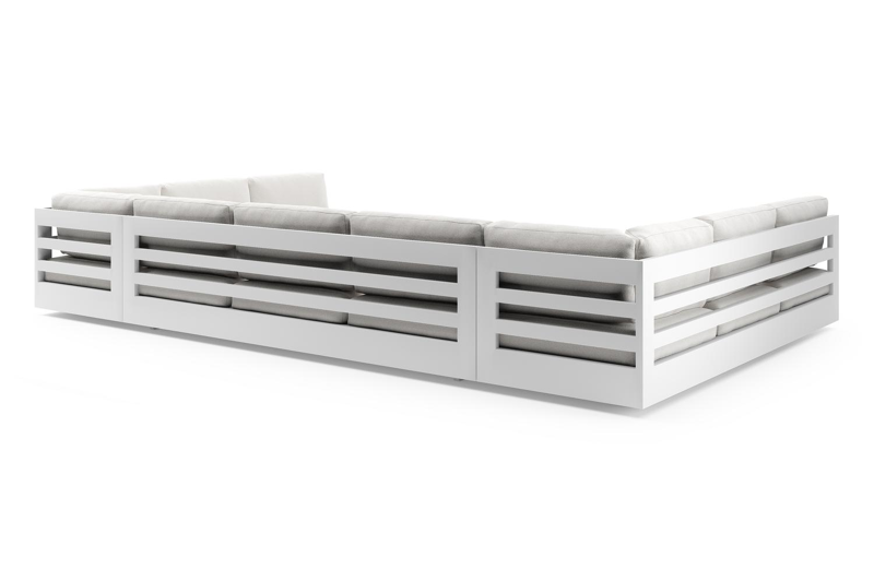 Como loungebank in wit aluminium met soul optik all weather solica kussen