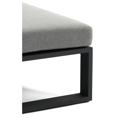 Verato verstelbaar ligbed in zwart aluminium met natte charcoal chine Sunbrella® Premium kussen