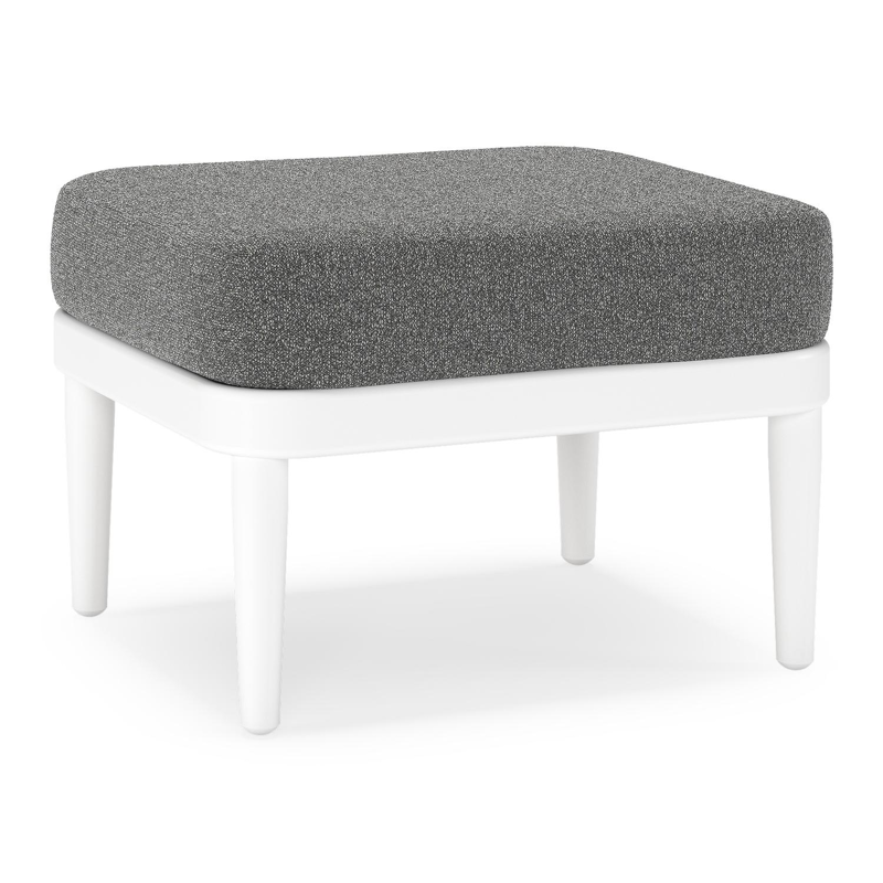 Pouf Orso en aluminium blanc et coussins en all weather cosytica Catania Black