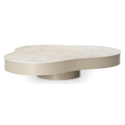 Lomano loungetafel cloud in beige aluminium en volkeramiek Rapolano - L 131 x B 108 x H 25 cm