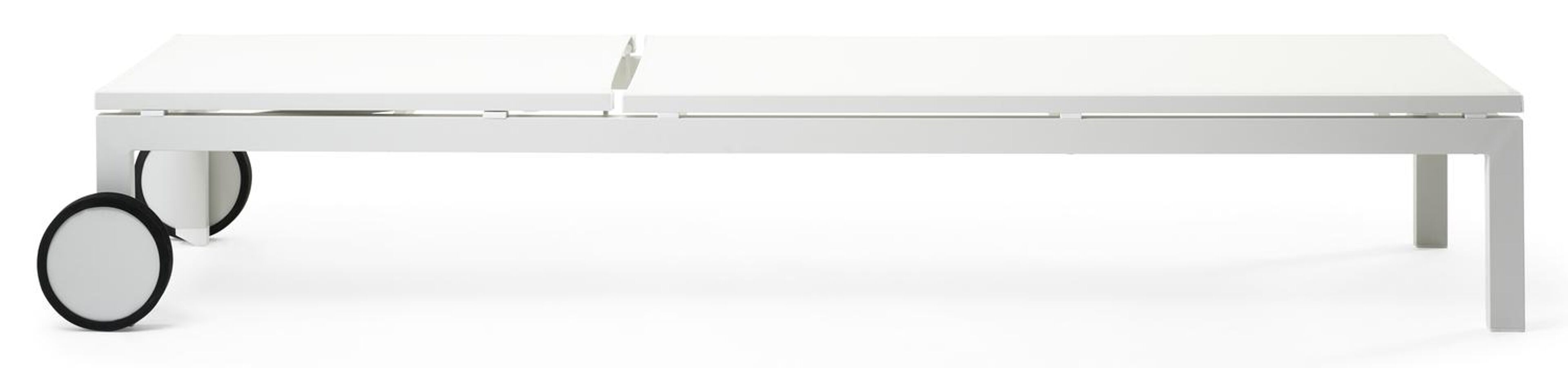Ensemble de 2 chaises longues réglables Caravelle en aluminium blanc avec textilène blanc