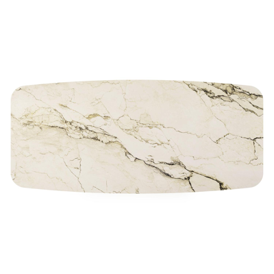 Orso tuintafel bootvorm in zwart aluminium en volkeramiek colorado dunes - L 255 x B 115 x H 75 cm