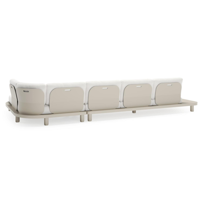 Donato loungehoek in beige aluminium met soul optik all weather solica kussen