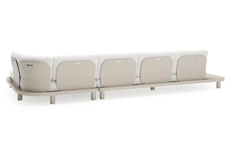 Donato loungehoek in beige aluminium met soul optik all weather solica kussen