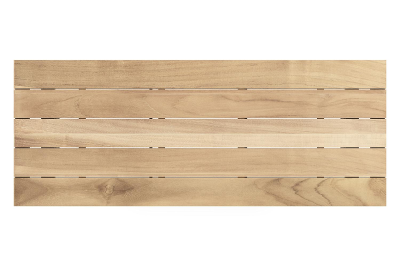 Cesano tuintafel rechthoekig in zwart aluminium en teak - L 280 x B 110 x H 75 cm