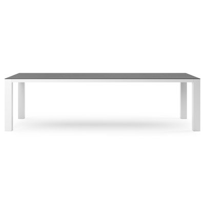 Nano tuintafel rechthoekig in wit aluminium en volkeramiek Basalt Black - L 280 x B 110 x H 75 cm