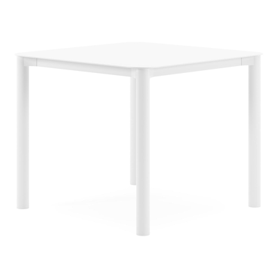 Table de jardin Orso carré arrondi en aluminium blanc - Lg. 90 x Lrg. 90 x Haut. 75 cm
