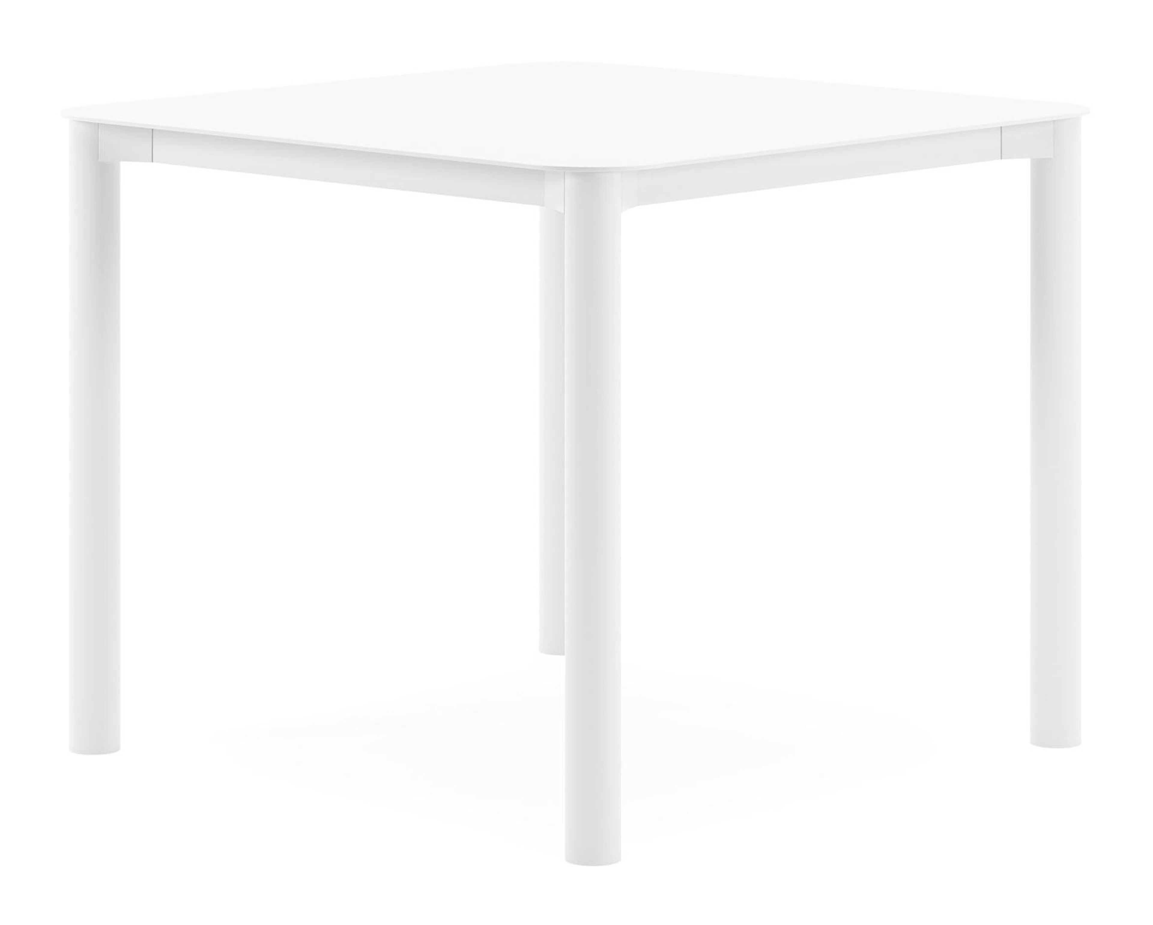 Table de jardin Orso carré arrondi en aluminium blanc - Lg. 90 x Lrg. 90 x Haut. 75 cm