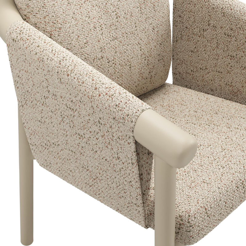 Amico stapelbare tuinstoel in beige aluminium met stoelkussen in All Weather Cosytica Bora Jungle