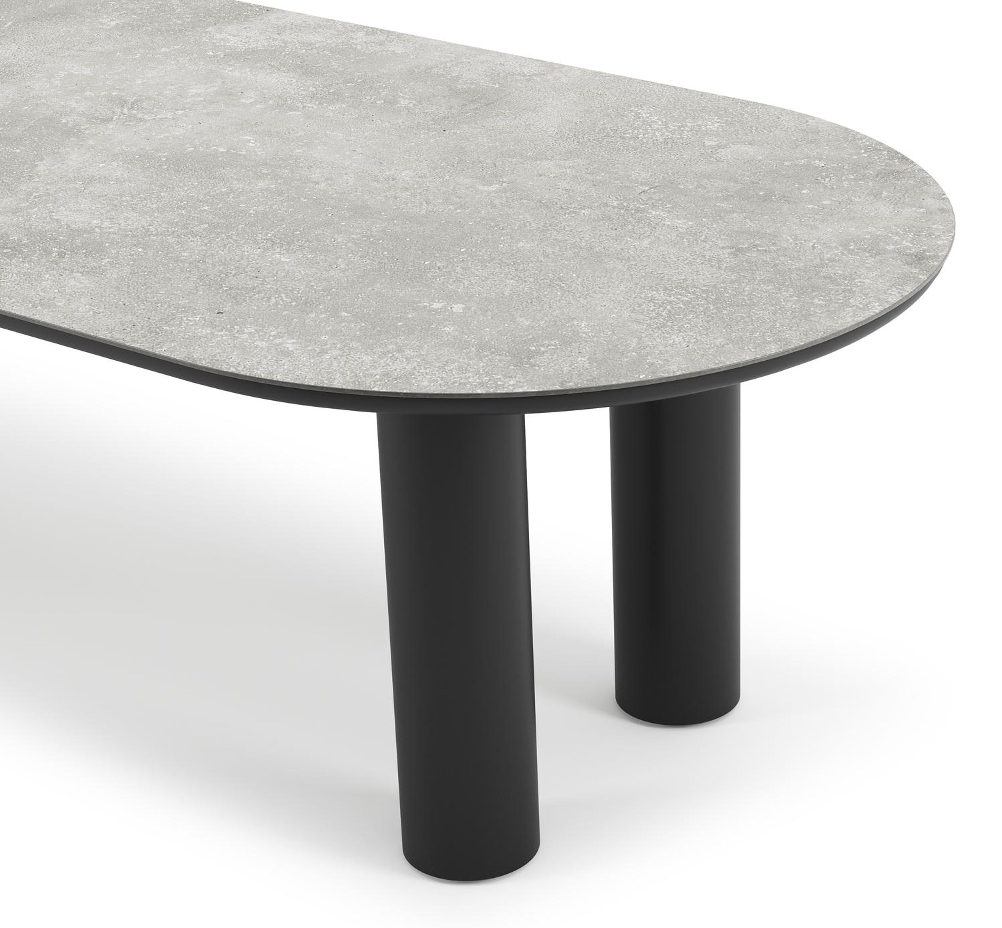 Como tuintafel ovaal in zwart aluminium en volkeramiek New York - L 300 x B 110 x H 74 cm