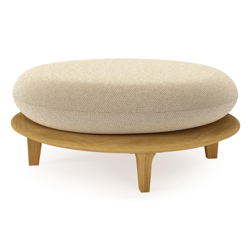 Bomero poef in teak met althea camel all weather cosytica kussen