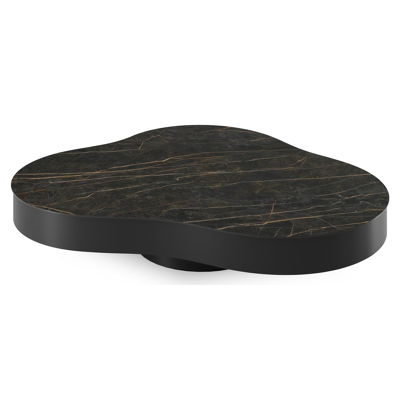 Lomano loungetafel cloud in zwart aluminium en volkeramiek Black Obsession - L 131 x B 108 x H 25 cm