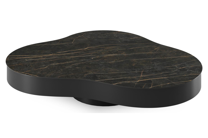 Lomano loungetafel cloud in zwart aluminium en volkeramiek Black Obsession - L 131 x B 108 x H 25 cm