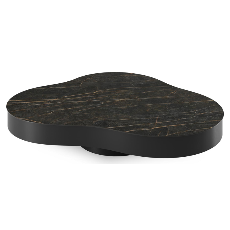 Lomano loungetafel cloud in zwart aluminium en volkeramiek Black Obsession - L 131 x B 108 x H 25 cm