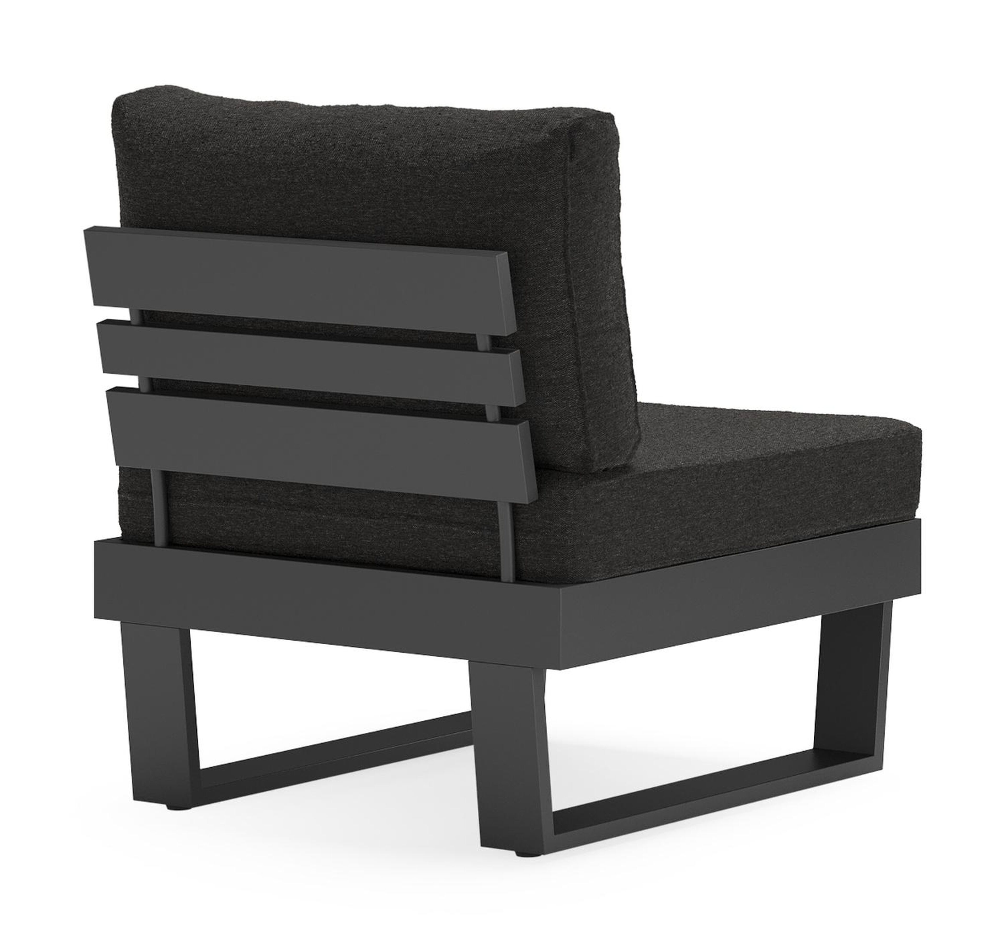 Set van 2 Alora loungestoelen in zwart aluminium met zwart Weather+ Softtouch kussen