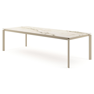 Cirello tuintafel rechthoekig in beige aluminium en volkeramiek Colorado Dunes - L 280 x B 110 x H 74.5 cm