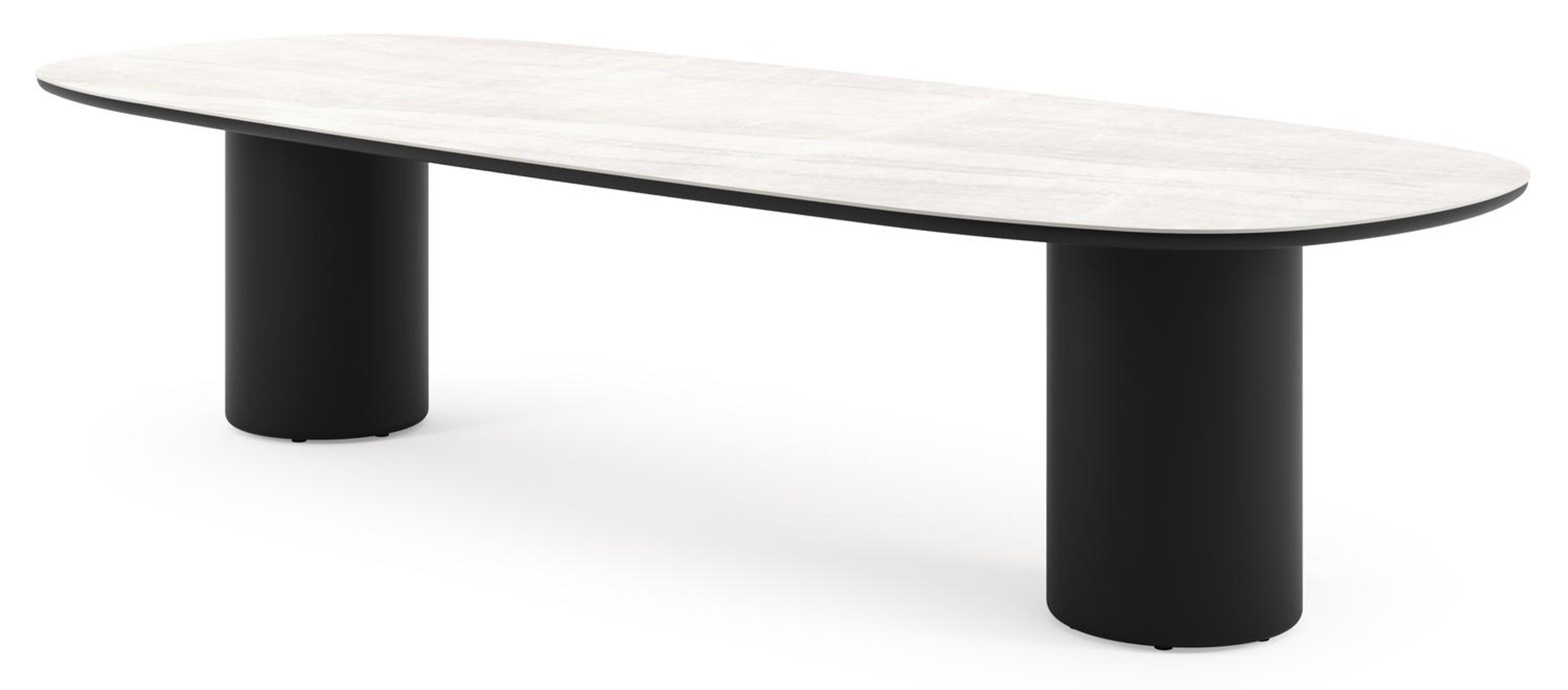 Amico tuintafel bombo in zwart aluminium en volkeramiek Taj Mahal - L 320 x B 130 x H 73.5 cm