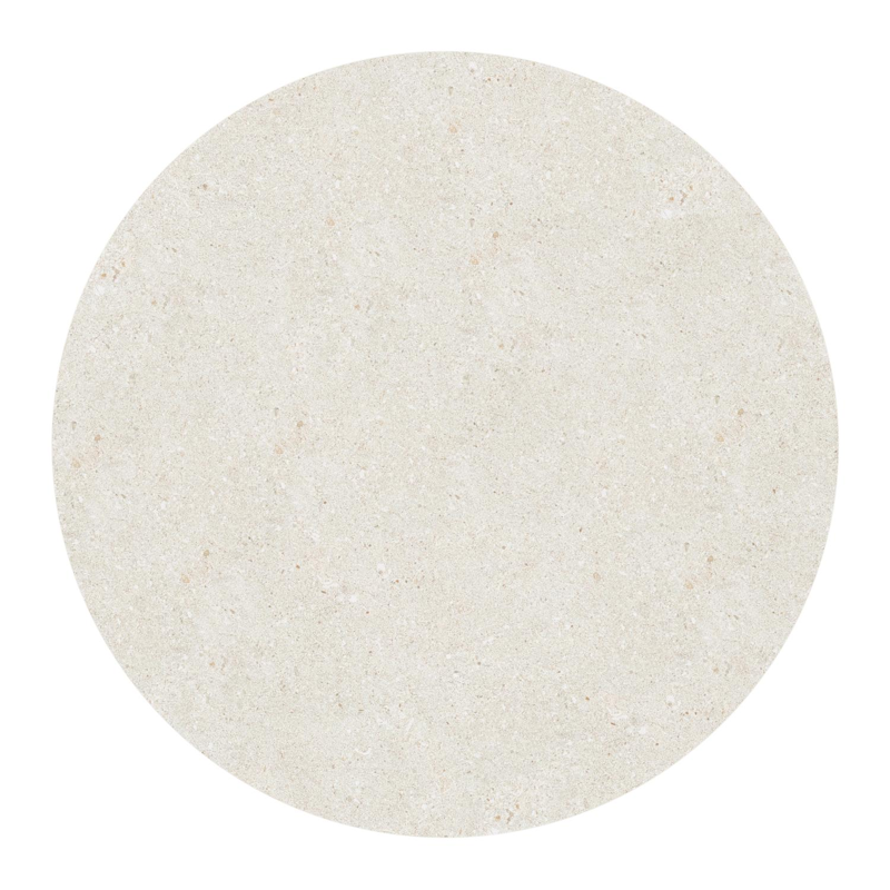 Fano low dining loungetafel rond in beige aluminium en volkeramiek Shilin - Dia. 85 x H 55 cm