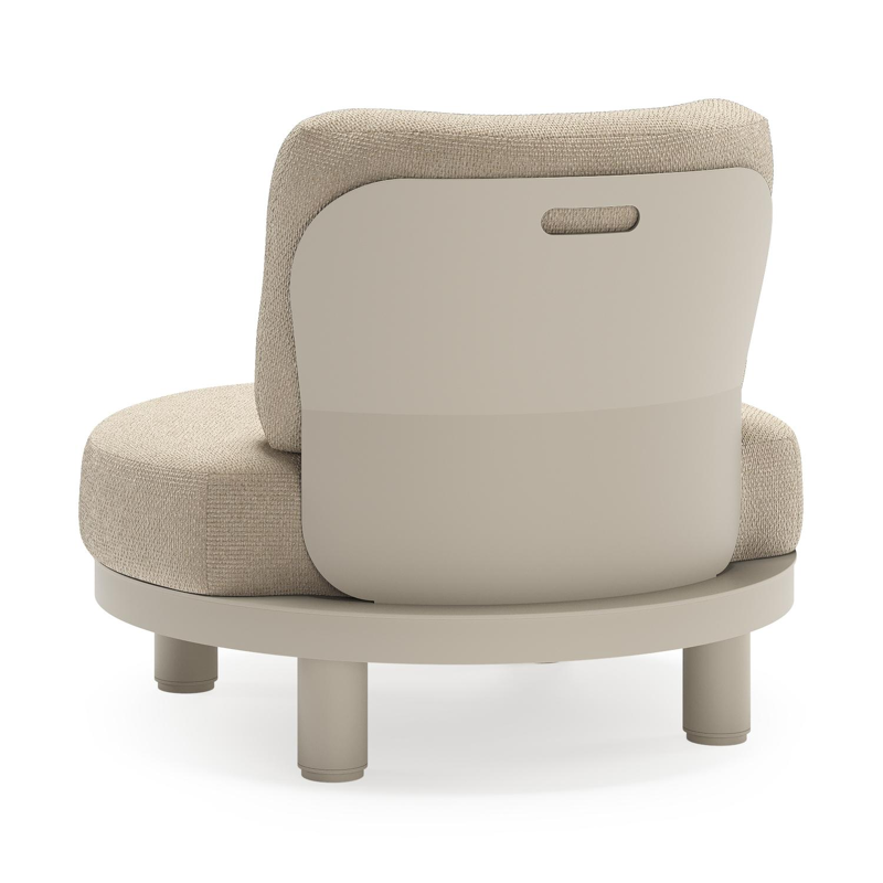 Donato loungestoel in beige aluminium met all weather cosytica Althea Chalk kussen