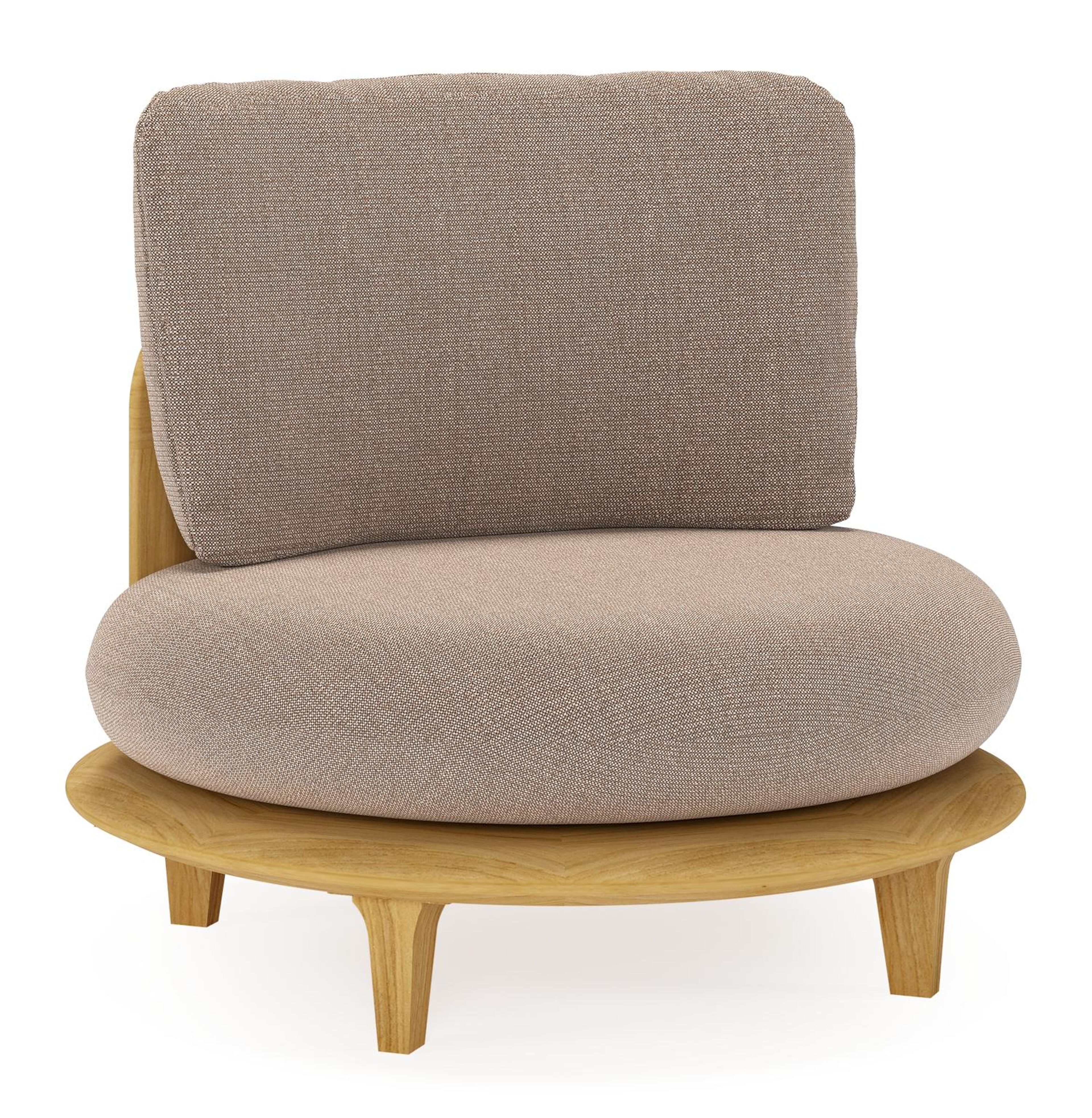 Fauteuil de jardin Bomero en teck et coussins en all weather sunbrella® luxe savane earth