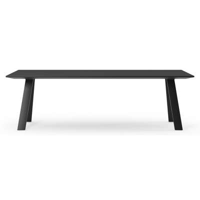 Table de jardin Cesano en aluminium noir et céramique pleine nero black - Lg 240 x Larg. 100 x H 75 cm