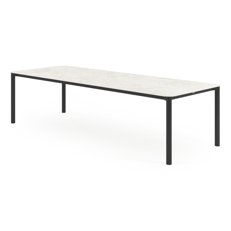 Lugano tuintafel rechthoekig afgerond in zwart aluminium en volkeramiek shilin - L 290 x B 110 x H 74 cm