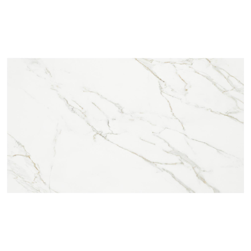 Table de basse Cesano rectangulaire en aluminium noir et céramique pleine Calacatta - Lg. 140 x Lrg. 80 x Haut. 24.2 cm