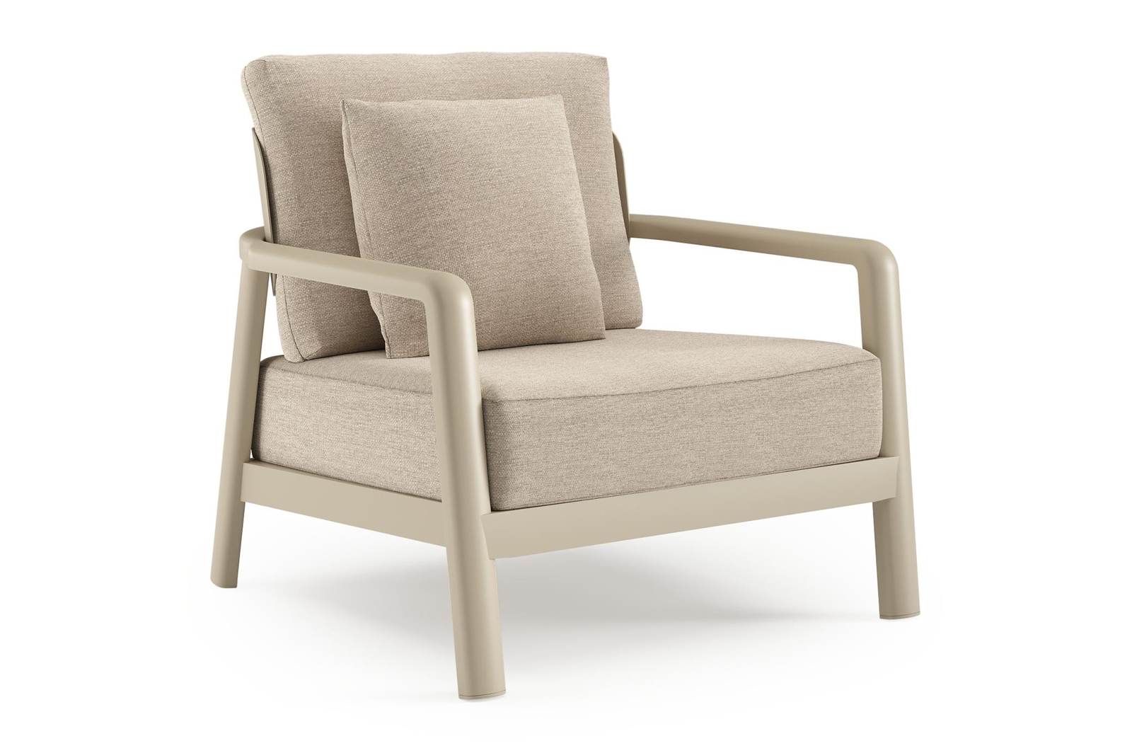 Salamanca loungestoel in beige aluminium met rustic weather+ softtouch kussen