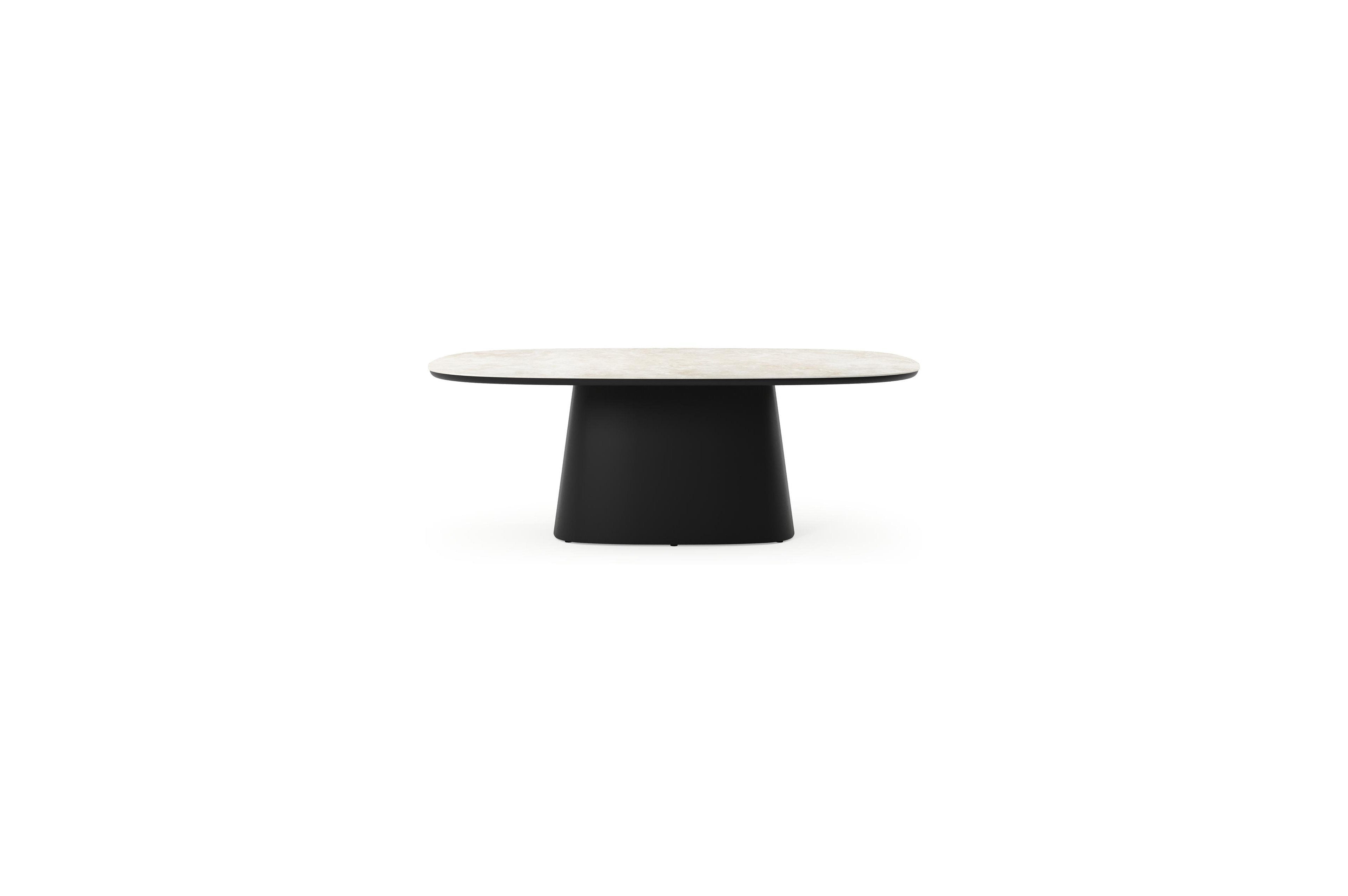 Table de jardin Amico bombo xl en aluminium noir et céramique pleine Rapolano - Lg. 210 x Lrg. 148 x Haut. 73.5 cm