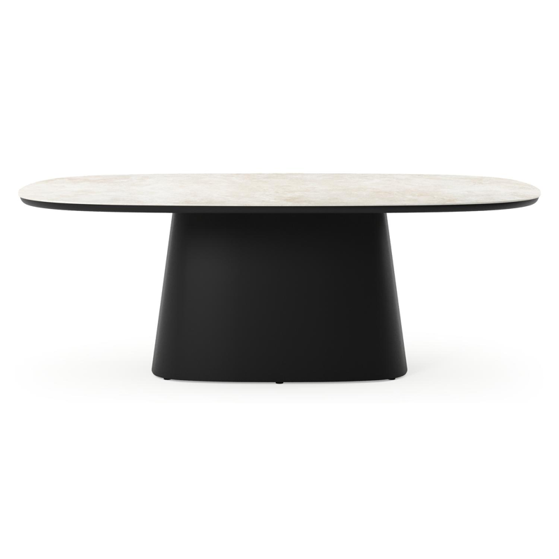 Table de jardin Amico bombo xl en aluminium noir et céramique pleine Rapolano - Lg. 210 x Lrg. 148 x Haut. 73.5 cm