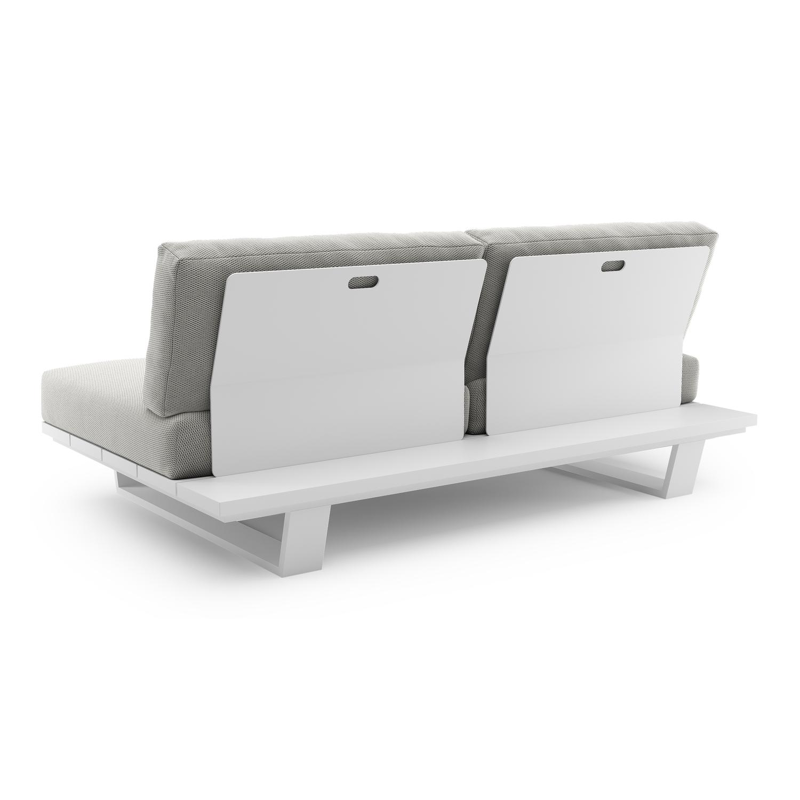 Pagino loungebank in wit aluminium met lopi ash all weather sunbrella® luxe kussen