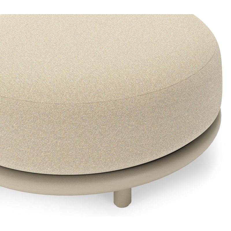 Pouf Lomano en aluminium beige et corde luxe plate tissÃ©e verticalement beige et coussins en all weather solica Soul Papyrus