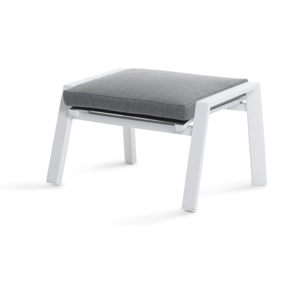 Prato loungeset in wit aluminium met grijs weather+ textilene kussens