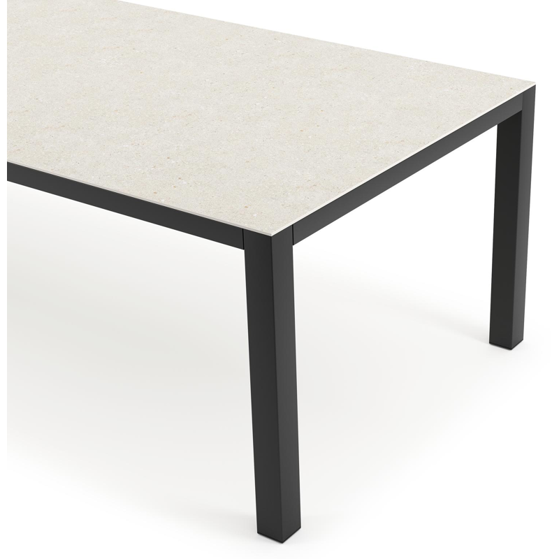 Como tuintafel in zwart aluminium en volkeramiek shilin - L 280 x B 110 x H 75 cm
