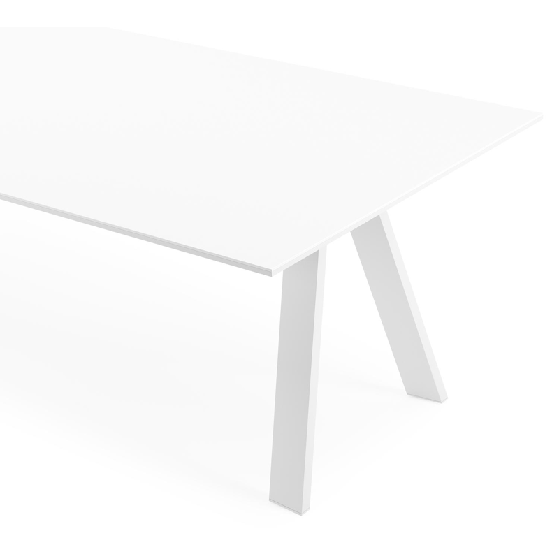 Cesano tuintafel in wit aluminium en volkeramiek arctic white - L 280 x B 110 x H 75 cm