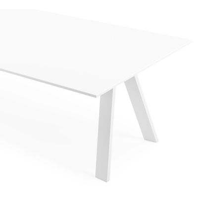Table de jardin Cesano en aluminium blanc et céramique pleine arctic white - Lg 280 x Larg. 110 x H 75 cm